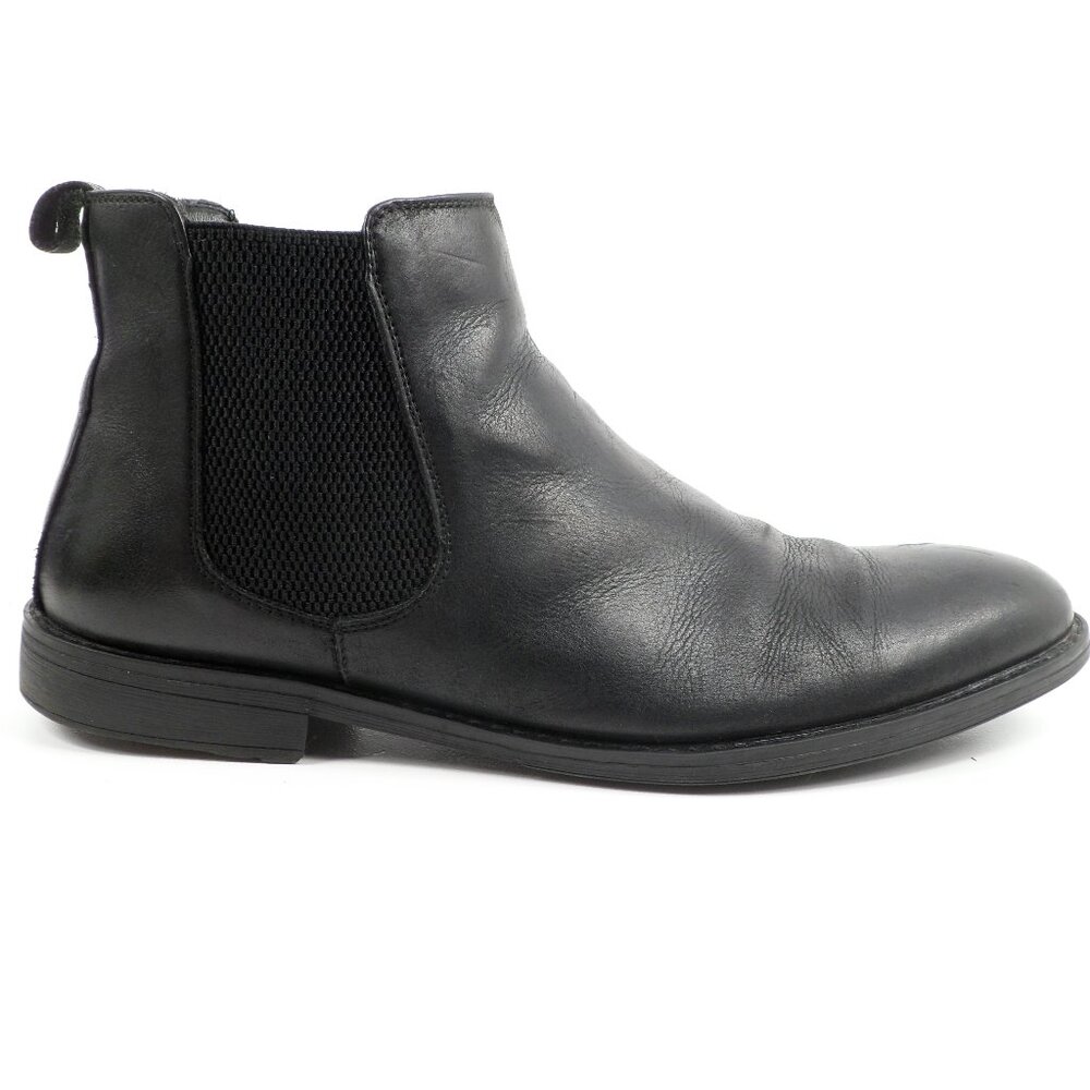 Steve Madden Men's Chelsea Boots Black Leather Ankle Lukka Beatle Size 10.5